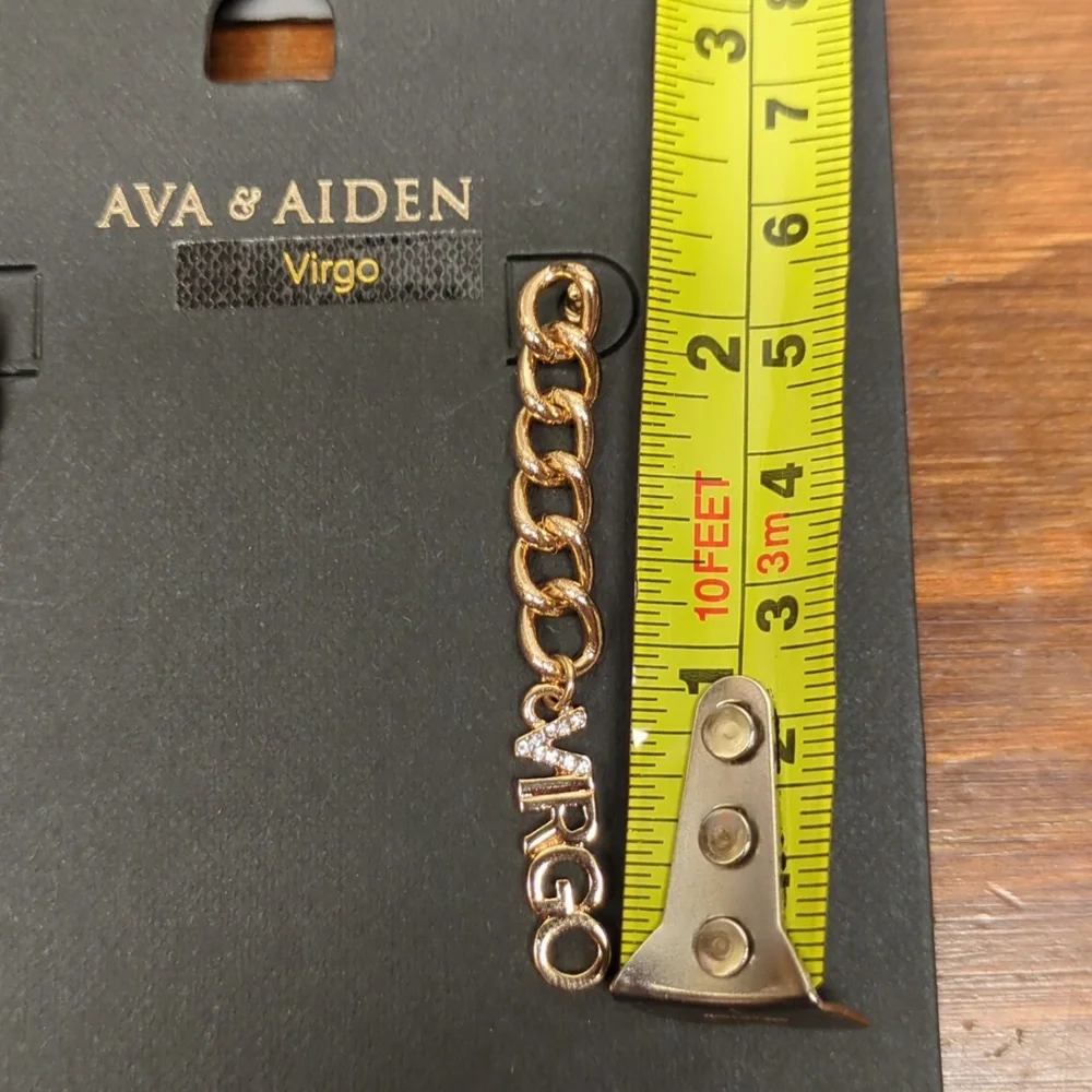 Sparkly Virgo Dangle Earrings – Ava & Aiden, Gold-Tone, 2 1/8" Long Lightweight - Picture 3 of 4